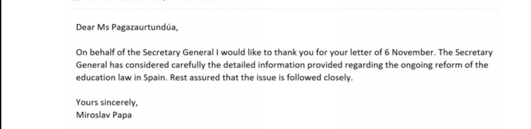 La Secretaría Gral del Consejo de Europa ya está analizando nuestra denuncia de discriminación contra niños y familias castellano-parlantes. El gobierno es rehén de los ultranacionalistas y la Comisión de Venecia puede pararlo.