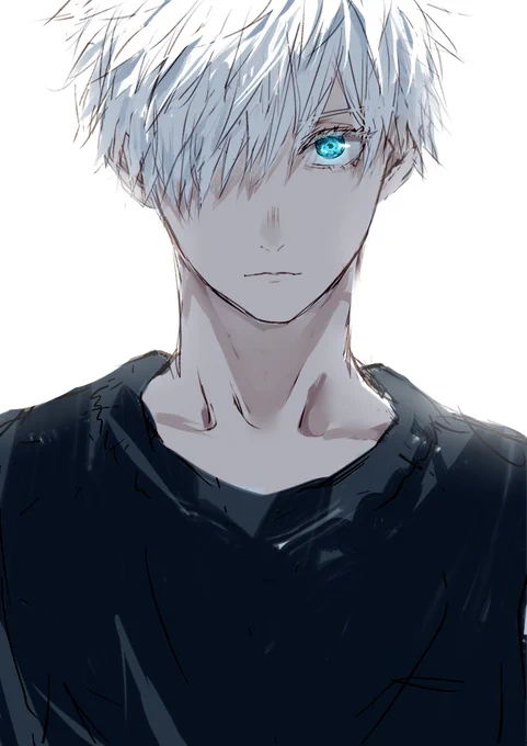 比較的五条先生っぽく描けたのでは…?(アニメ見た後原作の絵を見てどう描いていいのかわからなくなった民 