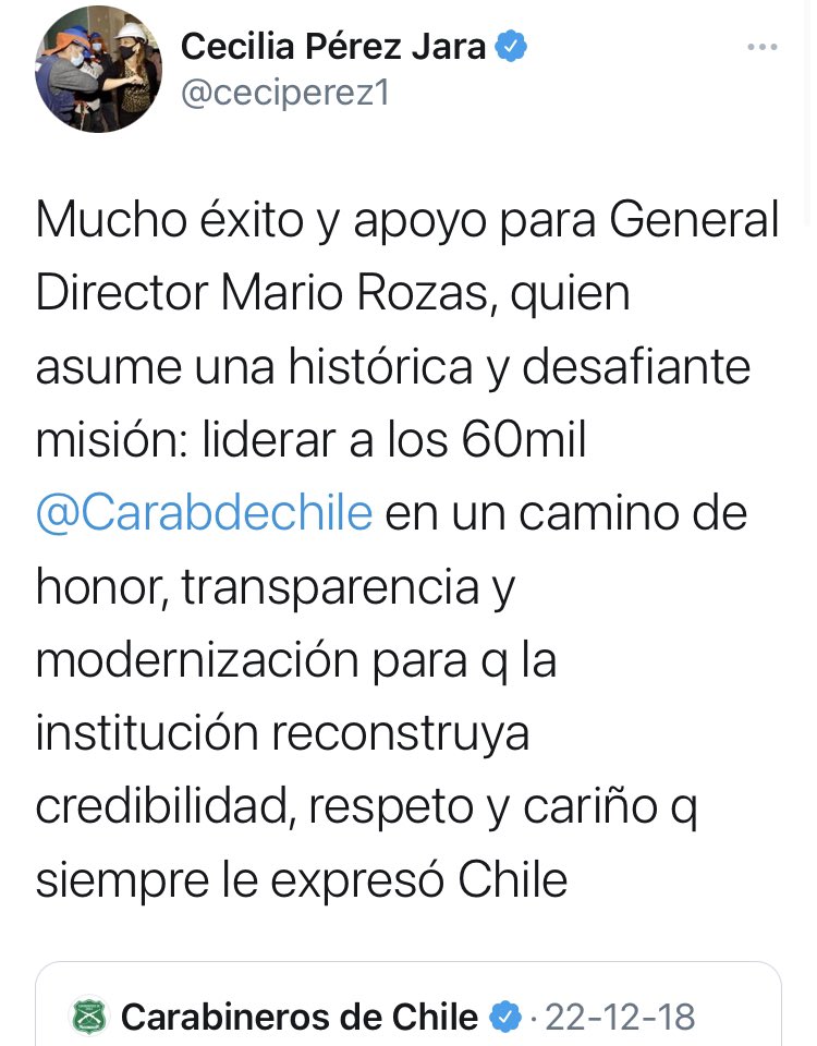 cgajardop's tweet photo. -Cuando asumió Hermes Soto su misión era:  modernizar Carabineros.
-Cuando asumió Mario Rozas su misión era: modernizar Carabineros.
-Asume Ricardo Yañez con la misión de: Modernizar Carabineros.
Esfuerzo vano:
Dicha misión sólo es posible si es liderada por la autoridad civil. https://t.co/Jc23HecxGP