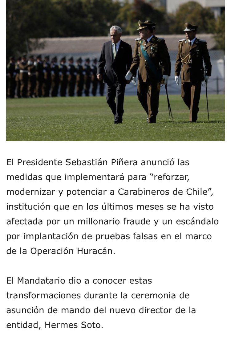 cgajardop's tweet photo. -Cuando asumió Hermes Soto su misión era:  modernizar Carabineros.
-Cuando asumió Mario Rozas su misión era: modernizar Carabineros.
-Asume Ricardo Yañez con la misión de: Modernizar Carabineros.
Esfuerzo vano:
Dicha misión sólo es posible si es liderada por la autoridad civil. https://t.co/Jc23HecxGP