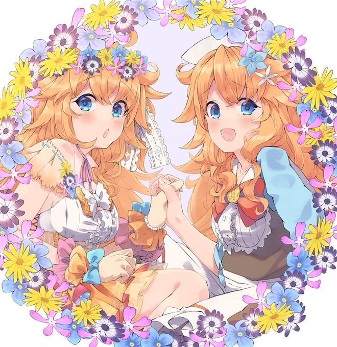 フラスタイラスト描かせてもらってました!周りのお花は勝手に足した #えらすとや 