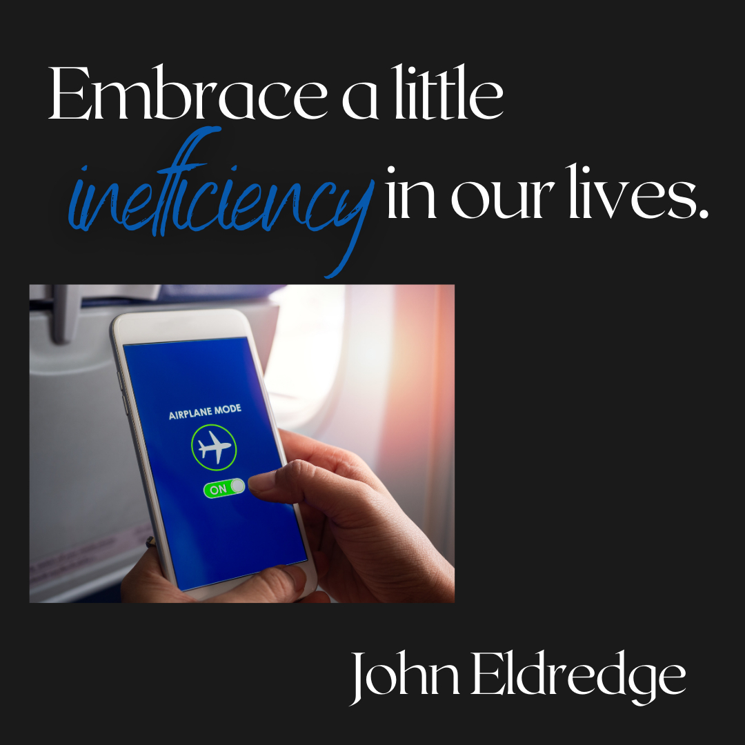 JessicaCabeen's tweet photo. In John Eldredge's book "Get Your Life Back", he states "efficiency is often what drives us to remove all margin from our lives".
Knowing this, how can you embrace a little inefficiency in your life?
#PermissiontoRest
#principalinbalance https://t.co/1ysiZ1xZxd