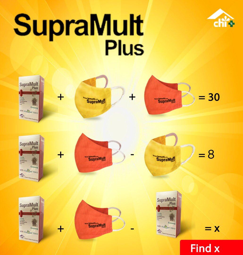 SupraMultPlus's tweet photo. SupraGurus gather around!!!!!
Letβs see how fast you can get the answer correctly.
#feelsuperchallenge #SupraMultPlus #thinkSupraMult
#boostyourimmunity#Immunebooster https://t.co/gIsWVyNwa8