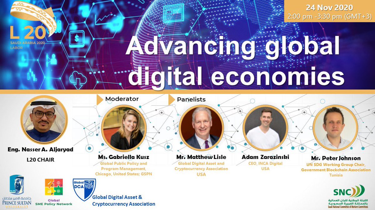 L20KSA's tweet photo. Be sure to register with us to attend the coming webinar "Advancing The Global Digital Economy "
Register now:
 https://t.co/7DIp1a4ByX https://t.co/FtOIUu7CvE