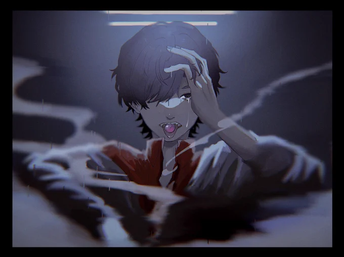 最近描いた曲津、みんな何かしら流してるし全体的に暗い。 