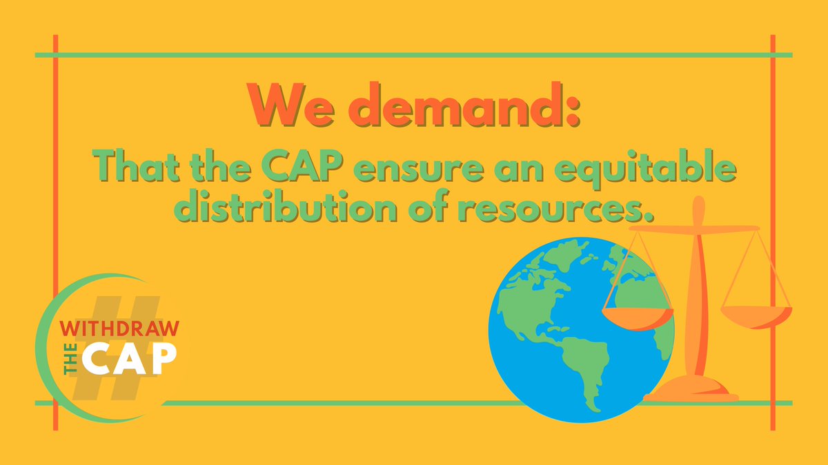 2) We demand that the CAP ensure an equitable distribution of resources.About 50% of the farmland in the EU is rented, meaning that CAP subsidies often go to the landowners rather than the farmers themselves. In fact, as Vice-President Timmermans has also pointed out, 80% -