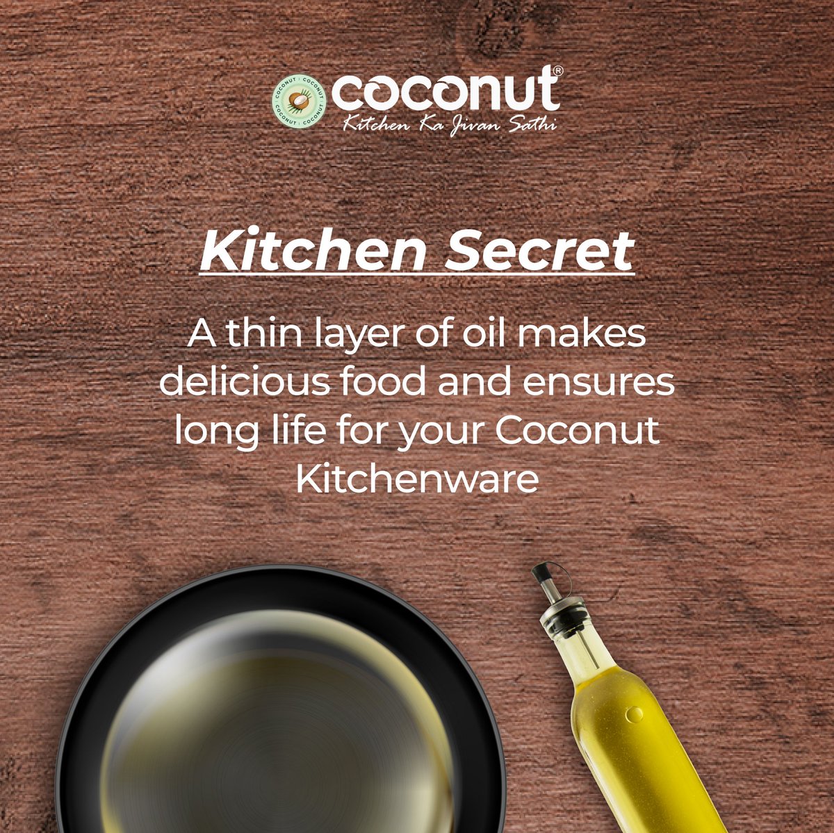 MyCoconutWorld1's tweet photo. The sign of great kitchenware is how well it cooks in low oil, your Coconut kitchenware needs just a little coat of oil after 3 minutes of being heated and viola! You have a healthy cooking option at your hands that will last you for years and years to come. #KitchenTip https://t.co/BJ6Q0LZBfn