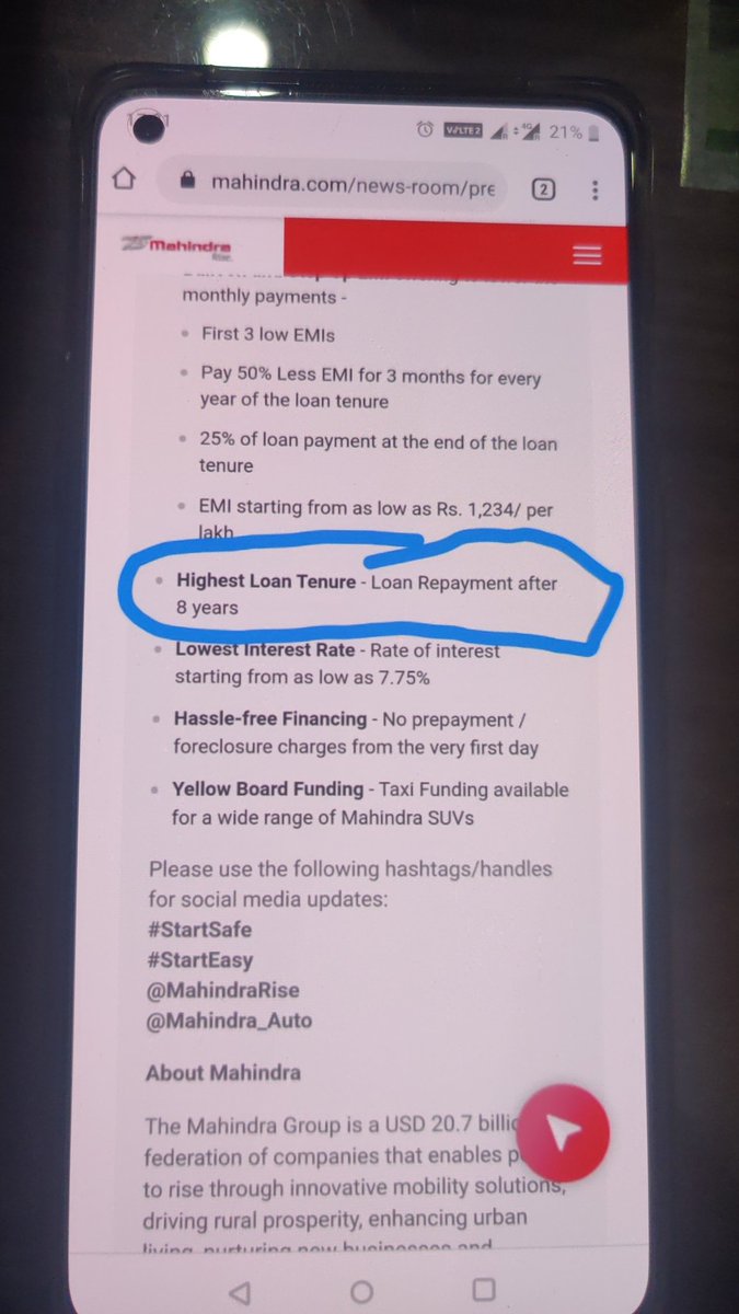 anilj9119's tweet photo. @anandmahindra Sir visited Autoworld Jaipur branch after we got a call from Mumbai office which gave us a Axisbank loan repayment after 8 years offer. The offer is mentioned on website as well but showroom denied such offer.Not sure what is this offer sir. Feeling Disappointed. https://t.co/mIUr3ByS15