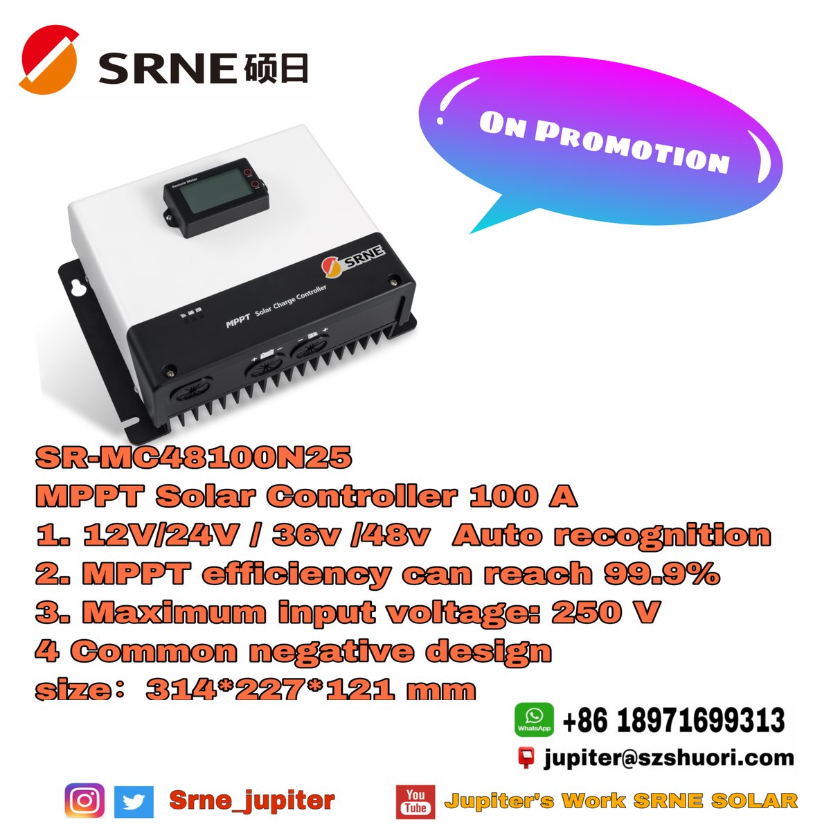 SRNE_Jupiter's tweet photo. 【Buyers show】
Typical solar off-grid application
Controller: Power the battery
Inverter: output AC
WA: +86 1897 1699 313
#srnebuyershow
#solaroffgrid
#SRNE
#Solarcontroller
#Inverter
#solarstreetlight
#solarinverter
#SRNESOLAR
#EnergyStorage
#renewables 
#cleantech 
#solarpower https://t.co/6FgzBq0Fja