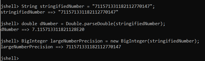 java_masters's tweet photo. I'm so glad you tried. 

#jshell : I also hope that you know about #BigInteger in @java . (image 1)

@js_bin : I also don't know any other #datatype for numbers in #JavaScript except #number (image 2) https://t.co/JZFQBrMt3K