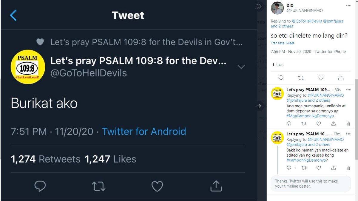 GoToHellDevils's tweet photo. Magaling din mag-edit/photoshop ang kumag na ito. Paano kaya akong magtu-tweet ng ganyan eh lalaki ako? 😂😂😂
Pati likes and retweets halos pareho. 

#DiehardDevilSupporters https://t.co/Eja2Sh3kRj