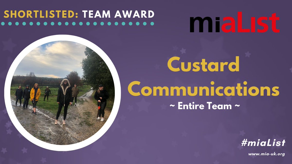 CustardComms's tweet photo. Voting the @MIAuk #miaList ends on Monday at 5pm. 

We would be thrilled if you could vote for us in the #miaList team category for our approach to supporting the industry during #COVID19: https://t.co/fNwhp7bE9e

It only takes 60 seconds! Thank you for your support! 🌟 https://t.co/05B8RQ2Fg9