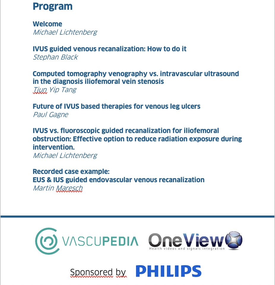Vascupedia_com's tweet photo. LIVE WEBINAR @ #Vascupedia / @PhilipsHealth
#IVUS GUIDED VENOUS RECANALISATION 
EVIDENCE TO TREAT WHAT YOU REALLY SEE
01/12 3:00 – 4:50 pm CET
Vascupedia LIVE App / https://t.co/p4dQmhtdhB

@UkVenous @RKTvascular @ShariqShamimMD @HadyLichaaMD @dr_ashishg @CHICKVIR @AtulGupta_MD https://t.co/6PZqZDr8pn