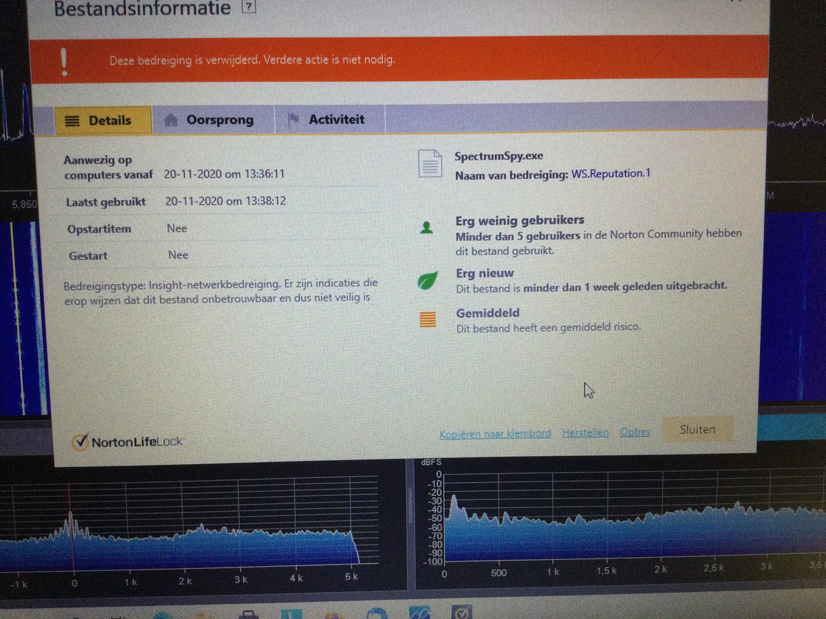 copallicus's tweet photo. Norton is at it again! Airspy sdrsharp is considered dangerous and is removed. #nortonsupport #airspy #sdrsharp https://t.co/goGDjiYmyV
