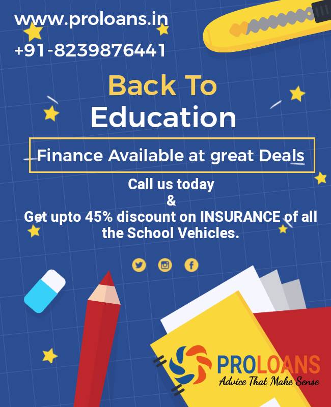 Proloansfincorp's tweet photo. Proloans#Advise That Make Sense#Finance Available On School &amp; College#Best Deals#Best Option Available#Insurance Deals Are Also Available On School Vehicles#Contact Us@8239876441 https://t.co/mi8KFtmV7Z