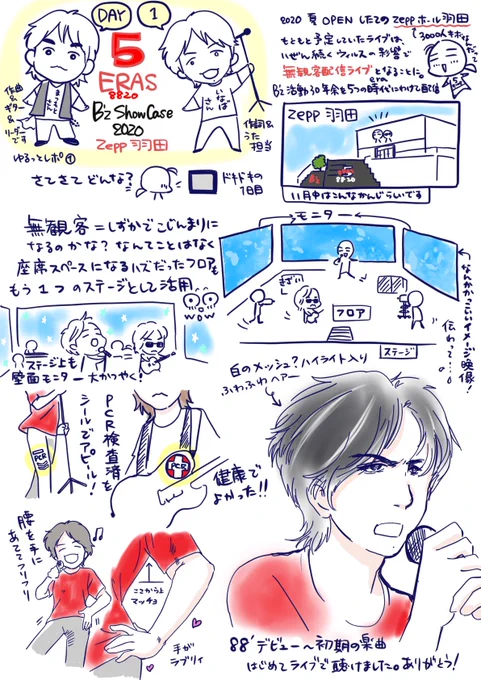 ゆるっと推しレポ②

10月末から毎週土曜配信している推しのライブをレポしてます。今さらですが、1日目です。
平日毎日マンガ枠で11月中は続けます。観られた方も観てない方も楽しんでもらえればありがたい!
#日々のつぶやき  
#推しレポ #Bz5ERAS 