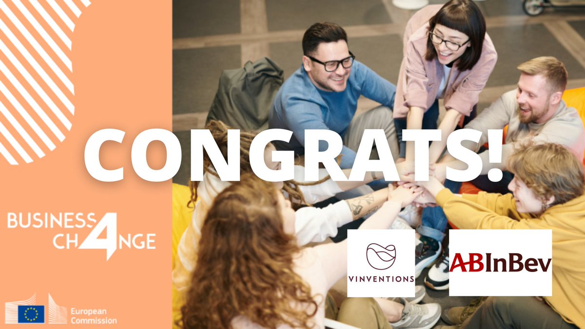 ebsummiteurope's tweet photo. Congratulations to the #Business4Change #Hackathon winners! 👏🎉

We are proud to announce that the team "Young European Leadership" won the challenge 2 presented by @Vinventions &amp; @ABInBev_EU aiming to find recycling solutions for beverage closures!

Keep up the good work!💡💪 https://t.co/edYCeATl8N
