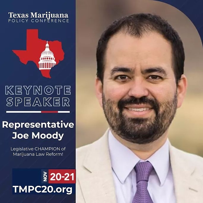 TxMJPolicy's tweet photo. We're kicking off the Texas Marijuana Policy Conference this morning -- Rep. @moodyforelpaso is our opening keynote speaker!
There's still time to register! Learn more about our speakers, agenda, and sessions: https://t.co/ifneq0Ntld
#TMPC20 #TxMJPolicy #TxLege #LegalizeTX https://t.co/d4Z1L07ny9