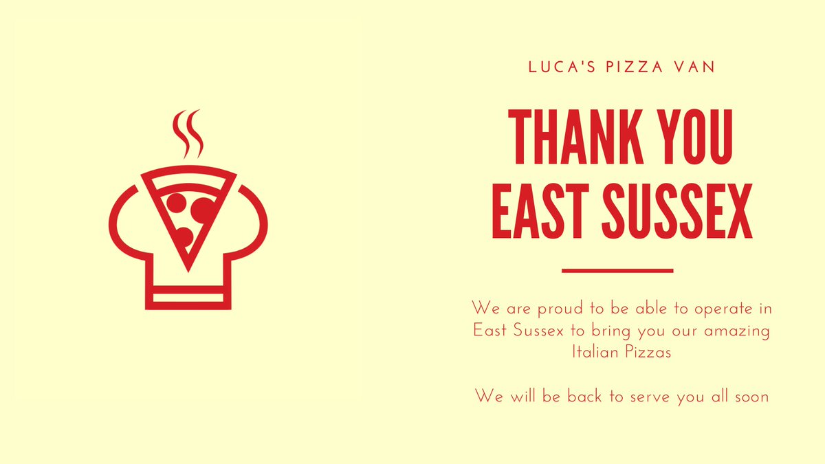 LucaPizzaVan's tweet photo. We would like to thank not only everyone who came tonight but also everyone who has come to see us in the past 3 weeks. 

It has been a pleasure to supply premium #ItalianPizzas all over #EastSussex https://t.co/0TBgcFbPne