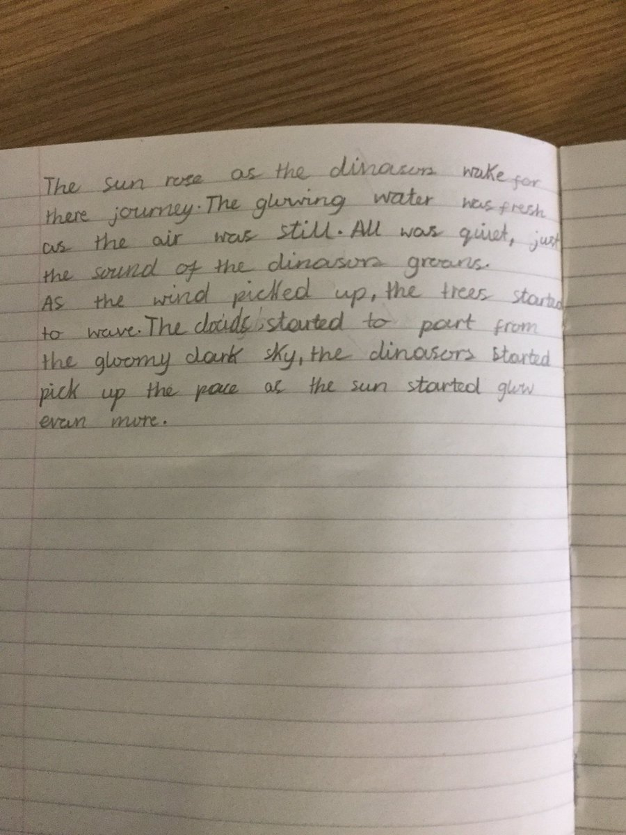 lwilsonsclass's tweet photo. Sienna transported us all back to pre-historic times today with this super descriptive story opener during our morning task, using only a picture as a stimulus. Well done! https://t.co/M92xxZDRhO