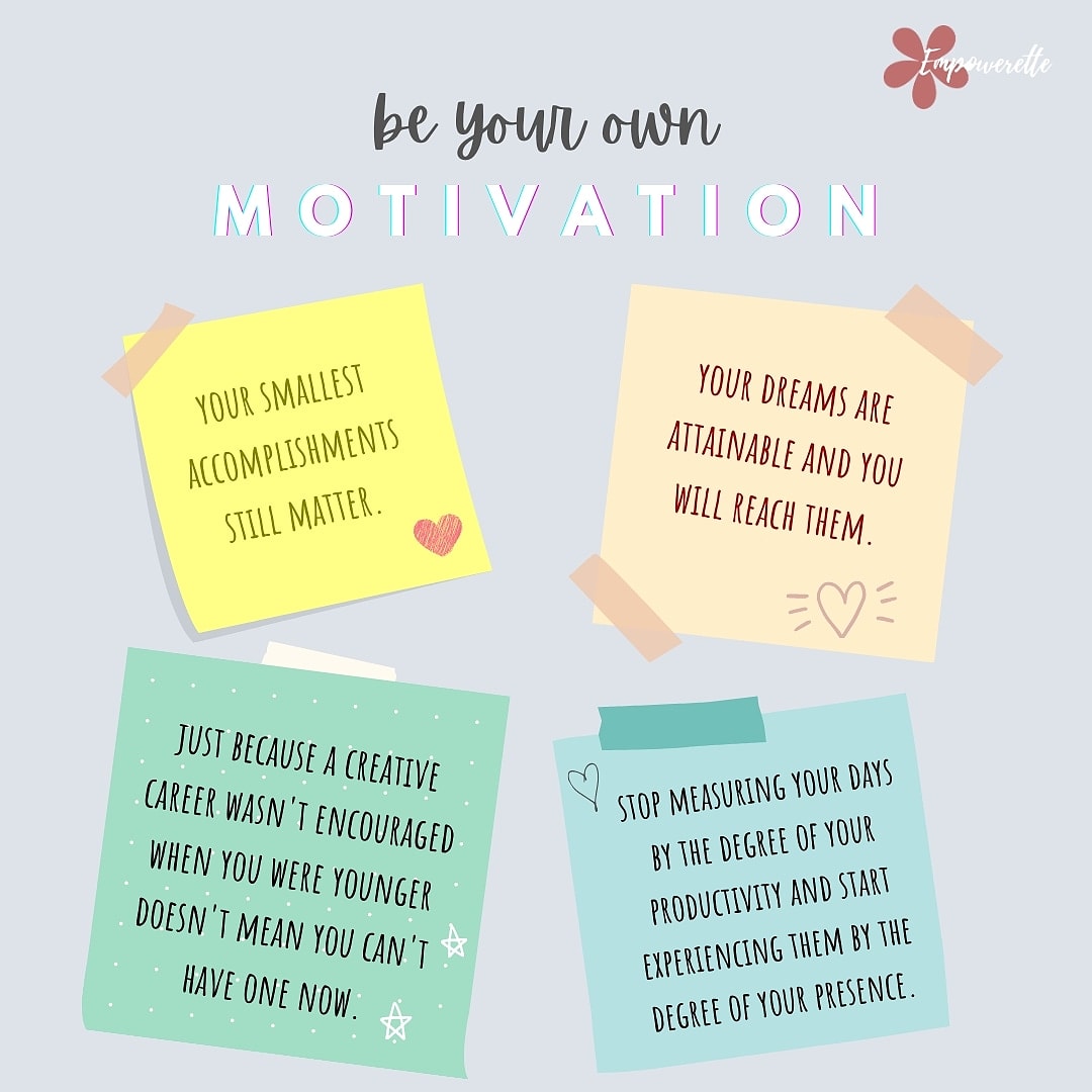 empowerette's tweet photo. " Self-motivation is, in its simplest form, the force that drives you to do things. " 🌻
.
.
.
.
#Beyourownmotivation
#selfmotivation
#beyourbestself https://t.co/DPVUrrCGeo