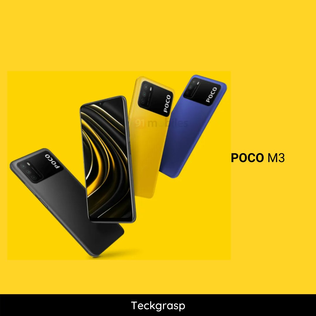 teckgrasp's tweet photo. Here's the first look at the POCO M3, launching on November 24. https://t.co/FAmuvNVW7u
