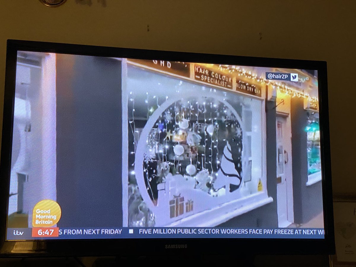 hairZP's tweet photo. Thank you to @kategarraway @benshephard for the shout out today! We hope it spread some positive festive cheer!!! @GMB happy Friday 👏🏻❤️😝🎄 https://t.co/38ZqHhFqPY