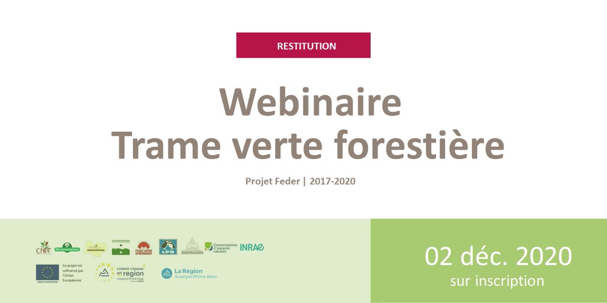 CoforAURA's tweet photo. Ne manquez pas ce webinaire de restitution du programme Trame Verte Forestière le 02 déc. ! 🔎📖Etude de la connectivité des milieux forestiers et déclinaison opérationnelle des SRCE @auvergnerhalpes . Pour vous inscrire : https://t.co/AD71FYpj59 https://t.co/NhFCtK6uC6