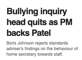 Tale of two men.  The one with principles resigned, the other with no shame or decency let the bully keep her job.