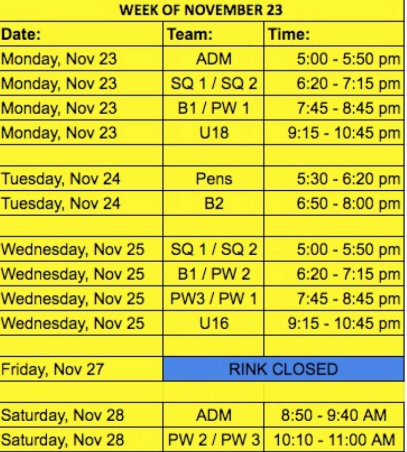 BadgersBeaver's tweet photo. Schedule for the week of November 23 https://t.co/OLMwXa14yy