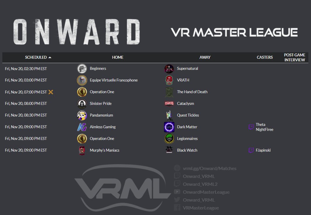 Onward_VRML's tweet photo. Get ready for today's Onward action!!👀
🌐https://t.co/MPrlLqNtnz
🗣️https://t.co/rInw0nV4rk
#OnwardVR #VResports #CAPCAPCAP #FridayNightFights https://t.co/hqBnsiAxOP