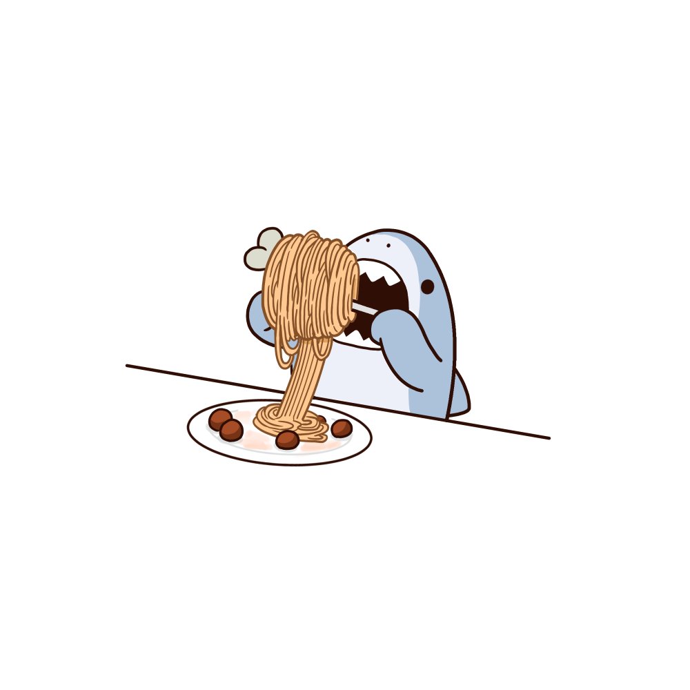 「カリオストロのパスタ食べたい #サメーズ 」|アリムラモハのイラスト