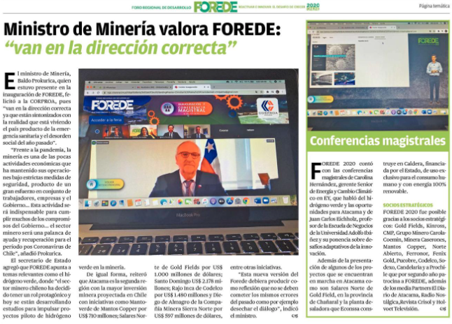 CORPROA's tweet photo. Gracias a los diarios @chanarcillo  @diarioatacama y a la revista minera Crisol por la amplia cobertura a nuestro @Forede2020 como media partners. Todavía estás a tiempo de visitar la Feria Industrial virtual ingresando a https://t.co/2DNSYFeV53 Te esperamos!!! https://t.co/XalfqLMgHU