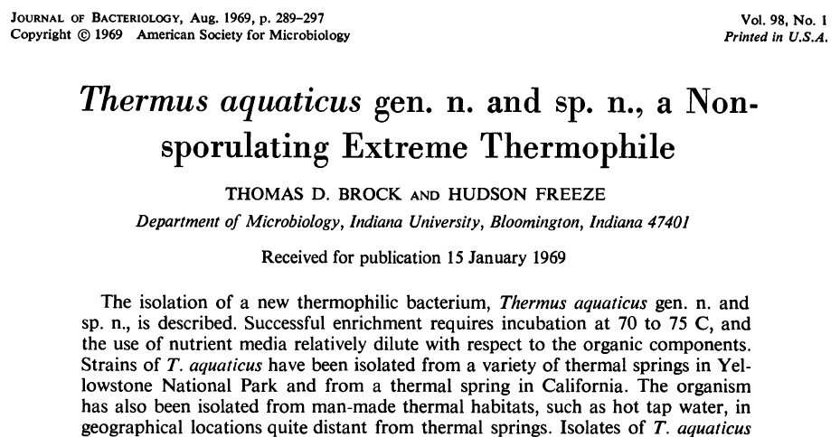 How many Americans have heard of Thomas Brock's "unlikely bacteria"? The NSF-supported discovery—in Yellowstone National Park—of a bacteria that retains its enzymatic properties under extremely different temperature conditions might well have been singled out...[5/10]