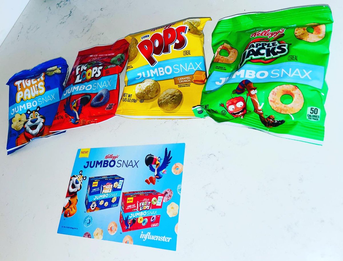 kmallas87's tweet photo. @KelloggsUS cereal just got bigger and more tasteful! Have you tried their #JumboSnax? These are conveniently sized to fit into your pocket, purse, bag, or lunch bucket for a quick on the go breakfast or snack. Skip the milk spoon and bowl! #contest #complimentary @Influenster https://t.co/aM339Dv25K