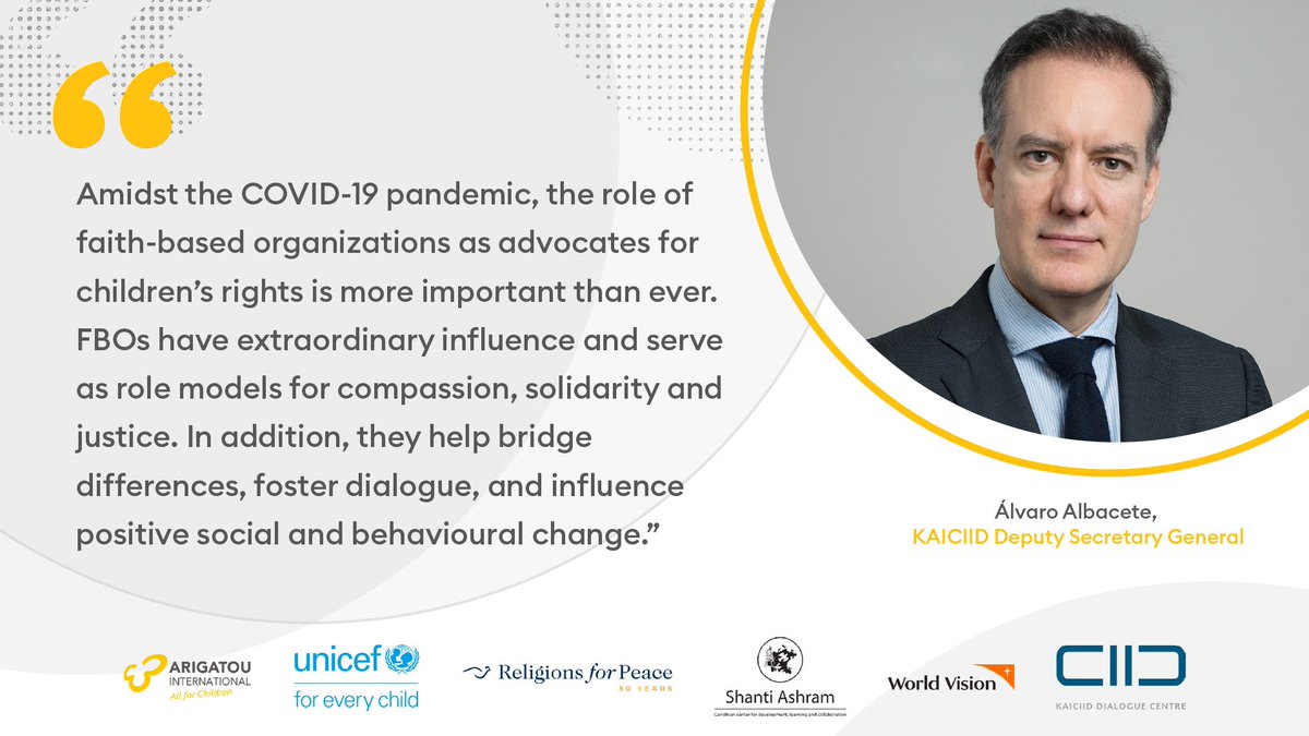 KAICIID's tweet photo. As we commemorate #WorldChildrensDay, KAICIID DSG Álvaro Albacete speaks about the role of faith-based organizations as advocates for children’s rights at the #GlobalWeekForChildren. https://t.co/2sC2kDmKII