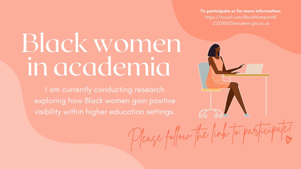 miagill_x's tweet photo. Are you a Black woman with experience in higher education? Do you work in academia with Black female colleagues?

I am conducting research exploring how Black women gain positive visibility within higher education settings.

To participate, please go to https://t.co/cFUkPcaSMK https://t.co/JF0OCace4q