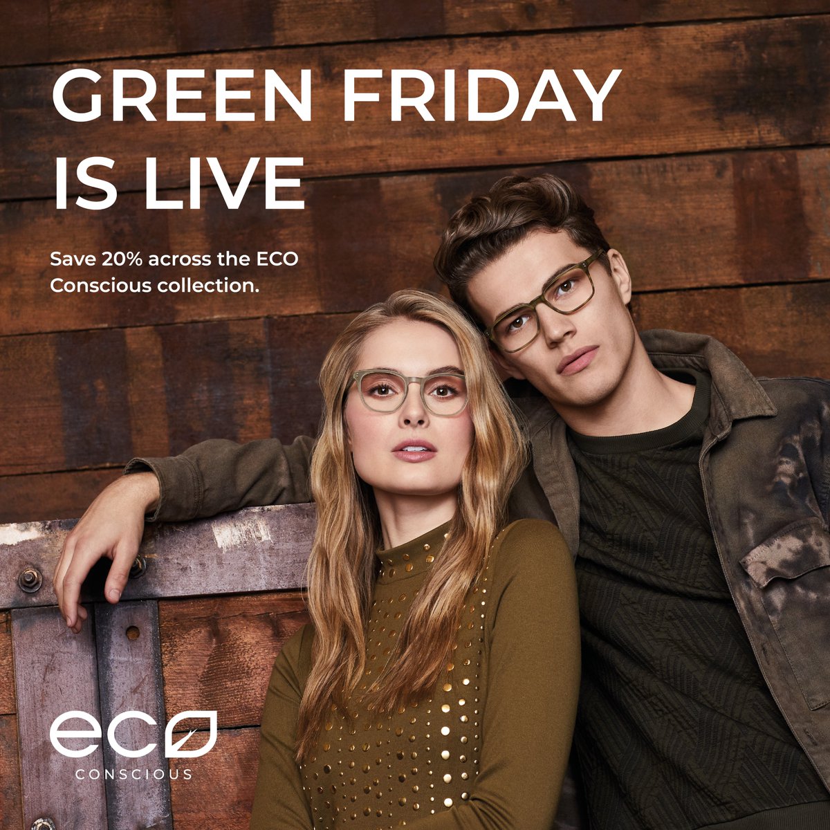 eyespaceeyewear's tweet photo. Today is the day 🌱 Shop ECO Conscious now with 20% off across the entire range until Monday. Apply code ‘GF20’ at checkout. https://t.co/y3XADqQGH2