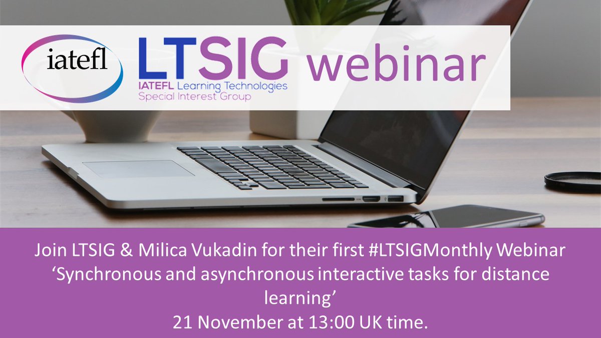 iatefl's tweet photo. 🗓 Save the date #LTSIGMonthly
➡️ November 21, 1pm UK time
🔸️‘Synchronous and Asynchronous Interactive Tasks for Distance Learning’
by Milica Vukadin
https://t.co/u893XNljhu
#DistanceLearning
#RemoteTeaching
#ThemeBasedInstruction
#InteractiveTasks
#LTSIGMonthly https://t.co/NrVQgwV6IF