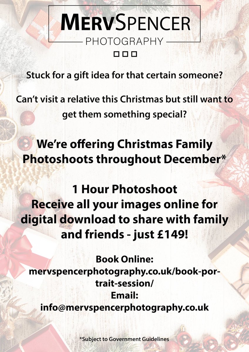 It’s happening I am now taking booking for after 2nd December providing COVID-19 rules allow #COVID #photoshoot #christmas #portrait