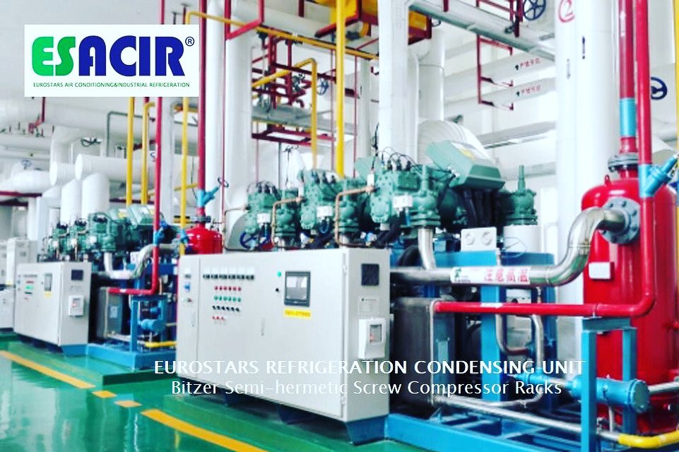 EurostarsHVACR's tweet photo. 💪We are proud of this cold storage project which adopt our Bitzer Semi-hermetic Screw Compressor Racks refrigeration condensing units. #Eurostars #ESACIR #EurostarsHVACR #HVAC #HVACR #refrigeration #industrialrefrigeration #commercialrefrigeration #cooltech #coldchain #bitzer https://t.co/lR2nhQy7Dd