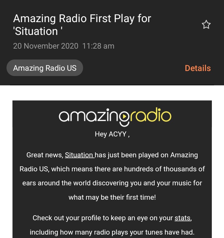 AcyyGh's tweet photo. "Situation" a song off my EP got played on a U.S based Radio Station. Thank you @amazingradio 🙏 Listen as it's been aired 👇 https://t.co/WRavJaB2zk (@ 11th minute)
Full EP on all platforms 👇 https://t.co/3RGCYt2Pja
#CapableEP https://t.co/ICbVfPzalb