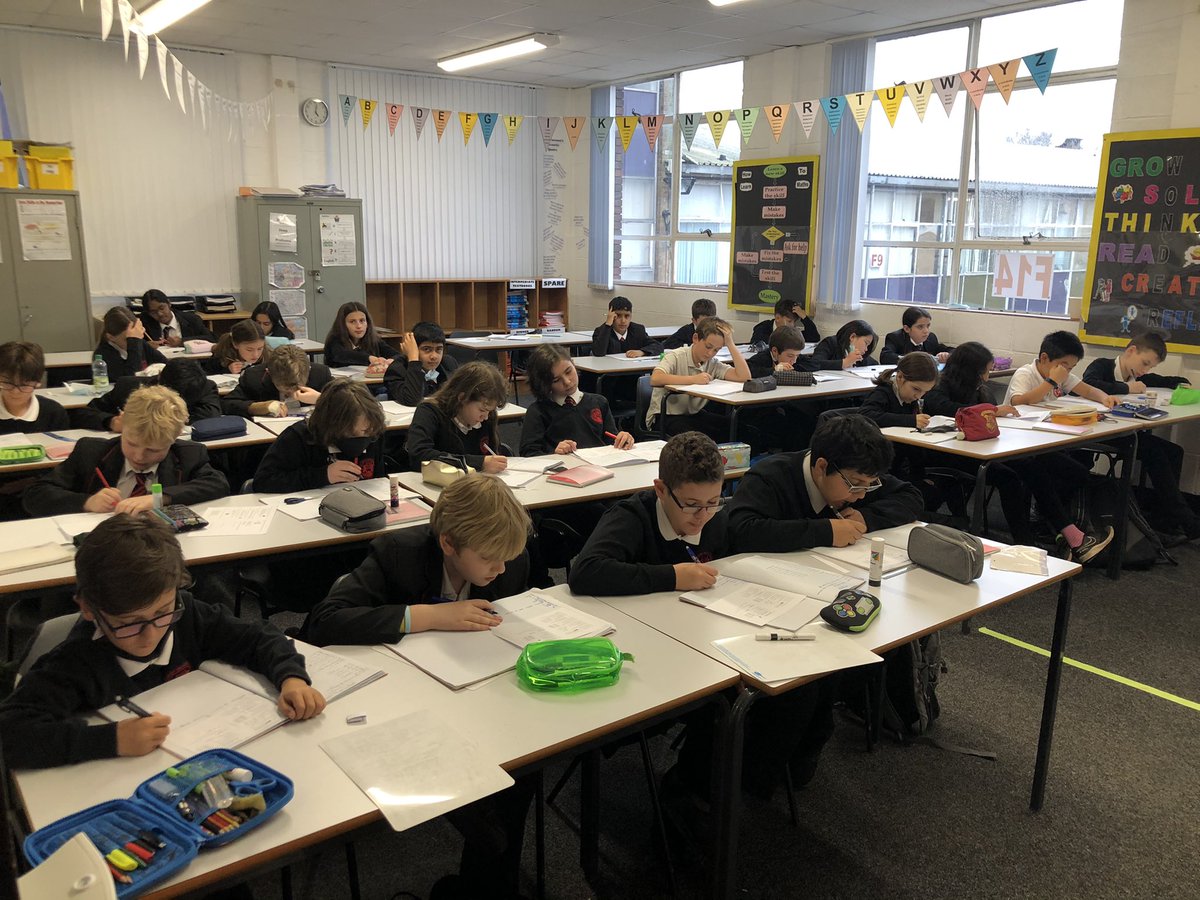 My lovely year 7 class working hard on their negative numbers! They look serious here but I can assure you, they had a magical time learning about them! 🧙🏼‍♀️🔥🧊 🏰