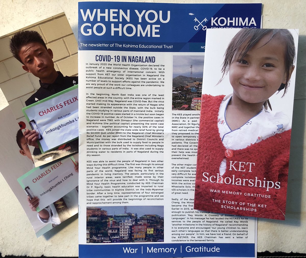 robert_lyman's tweet image. Lovely to see the annual ⁦@KohimaEdTrust⁩ newsletter arrive. Lots of stuff going on in #Nagaland. There’s a new scholarship leaflet. It’s a reminder of ‘my’ scholar - Imkongkhumbra Chang, named after Lt Charles Felix, who died at Pangsha in his C46 in August 1943.