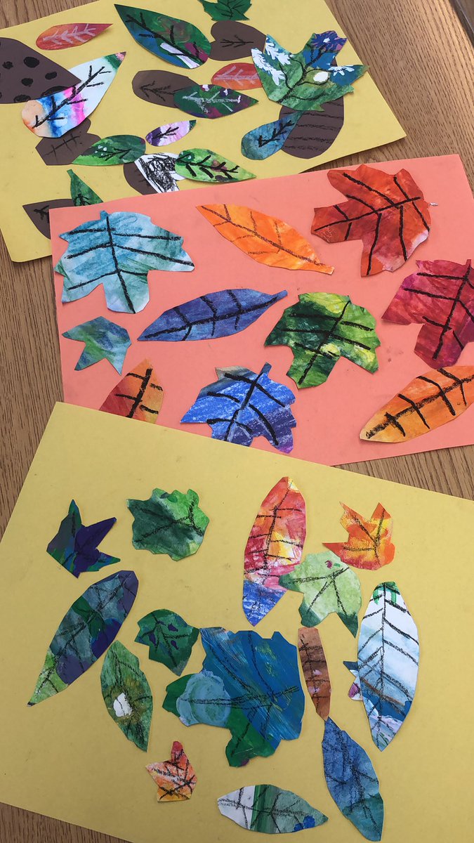 aithomas87's tweet photo. I am in love with these Painted Paper Leaf Collages!   #KWEfinearts #LampasasISD https://t.co/utwq91Fabz