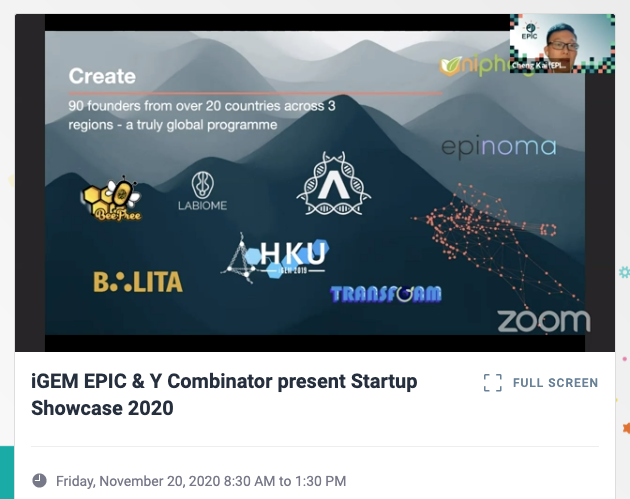 iGEM's tweet photo. We are LIVE NOW on Day 4 of #iGEMCommunityWeek with @EpicIgem's startup showcase! Join in the My iGEM app: https://t.co/1i9KgoBBwI
#iGEM2020 https://t.co/Jum496rCup