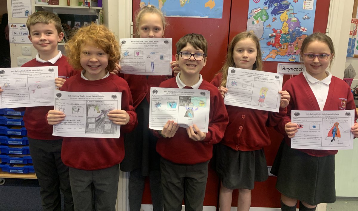 BryncochCiW's tweet photo. Dosbarth Miss Davies have been completing some activities for #AntiBullyingWeek Pupils have been reflecting on being #UnitedAgainstBullying and designing their own Anti-Bullying Superheroes! 🦸♀️🦸♂️ #SafeguardingWeek #keepinglearnerssafe #BCCIWEthicalInformedCitizens https://t.co/UMiTHDoLWc