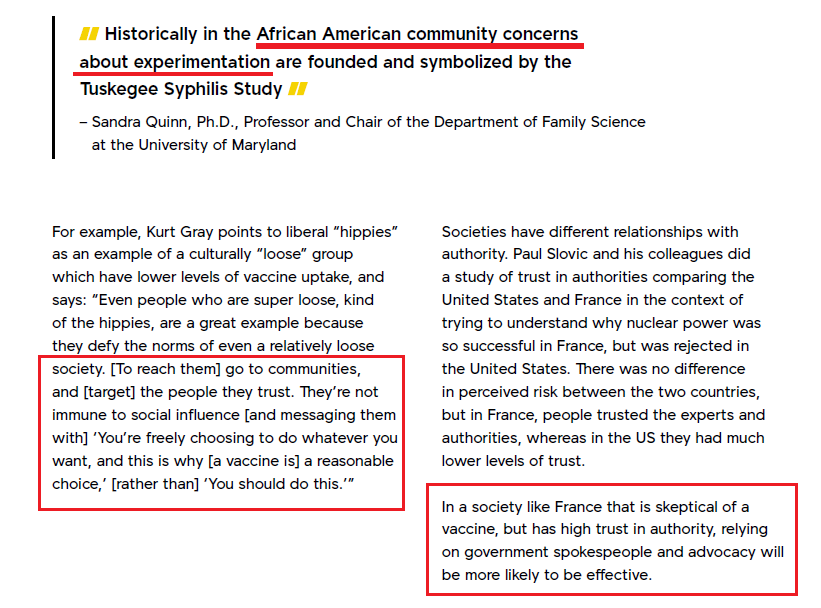 "Historically in the  #African  #American community concerns about  #experimentation are founded & symbolized by the Tuskegee Syphilis Study" [p. 31] "40 Years of Human Experimentation in America: The Tuskegee Study": https://www.mcgill.ca/oss/article/history/40-years-human-experimentation-america-tuskegee-study