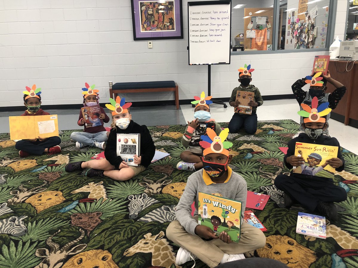 My little Turkeys were spotted in <a href="/oakparklions/">Oak Park ES</a> library! Thanks for being so amazing with my kids <a href="/Mrscopeslibrary/">Libby Cope</a> 🦃📚❤️
