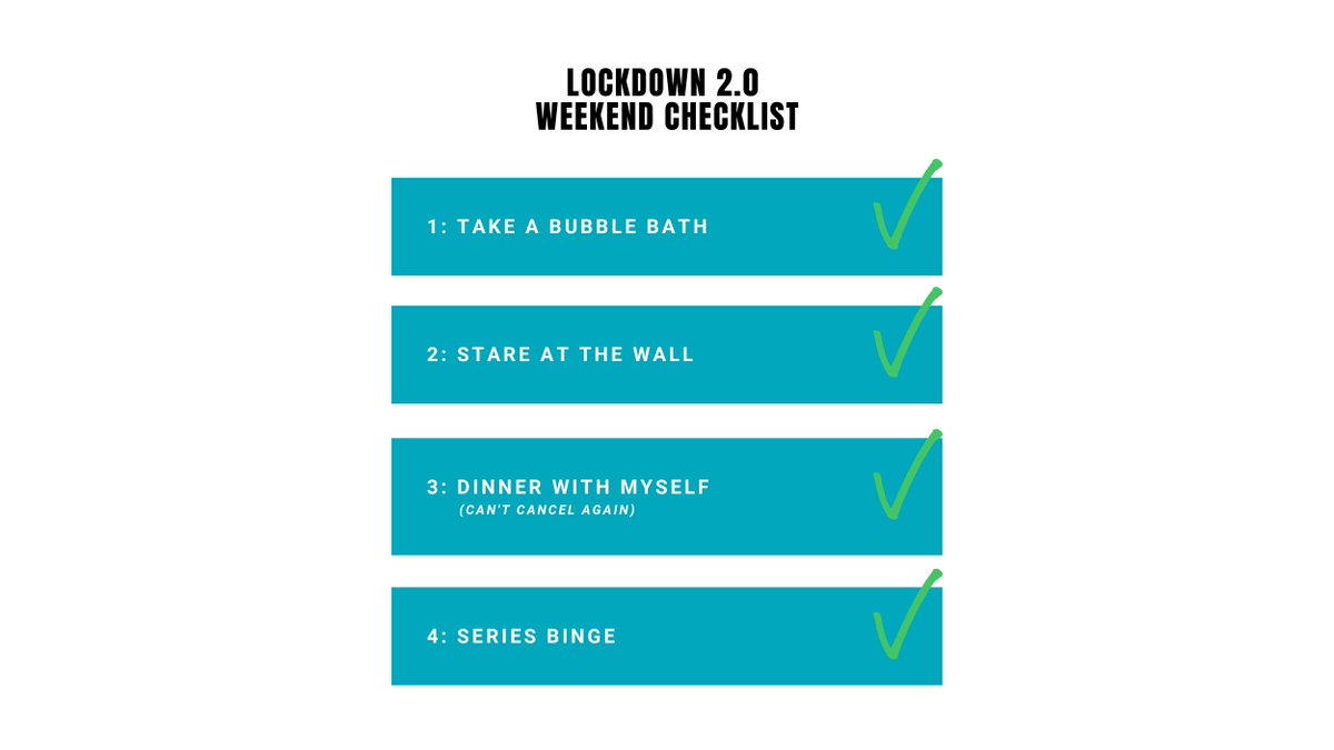 OnebiteComms's tweet photo. And so another successful week passes, leading into the weekend. Did we miss anything? #lockdownchecklist https://t.co/GVJltYKyuY